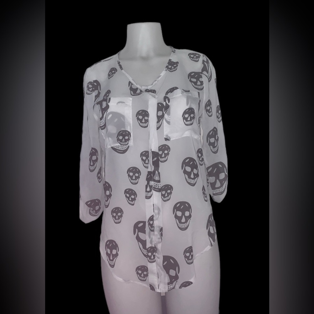 Skull sheer blouse